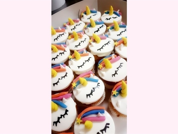 Cupcake unicorn regenboog